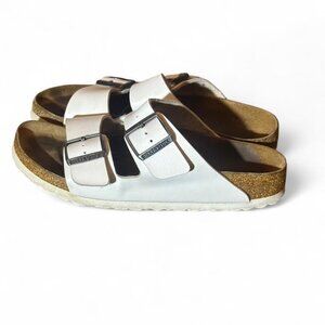 Birkenstock Women's Arizona Birko-Flor Sandals Size 8 White